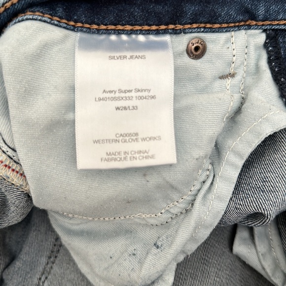 Silver Jeans Avery Super Skinny size 28 - Picture 3 of 3